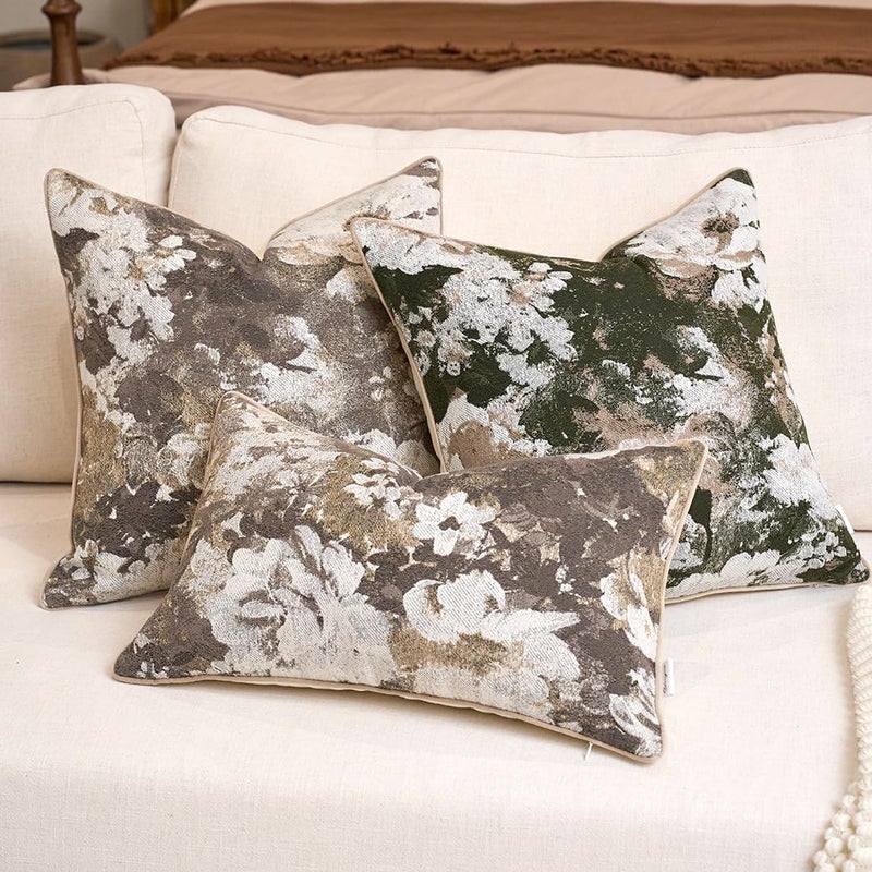 Yangest Neutral Flower Pillow Cover 12 x 20 Inches, Nature Chenille Rectangle Throw Pillow Cover Soft Luxury Accent Couch Pillow Cover for Living Room Bedroom, Beige - Image 5