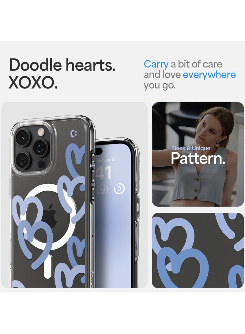 Spigen Ultra Hybrid MagFit for iPhone 16 Pro Case Cover with MagSafe (2024) Hearts Denim - Image 4