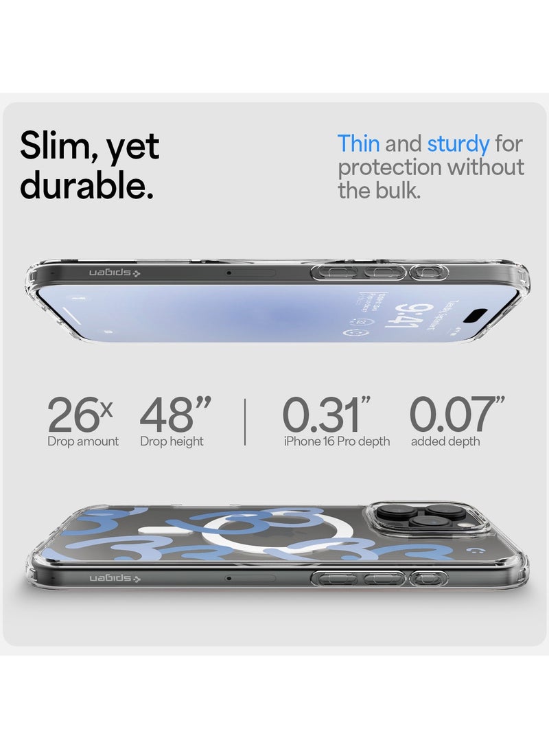 Spigen Ultra Hybrid MagFit for iPhone 16 Pro Case Cover with MagSafe (2024) Hearts Denim - Image 5