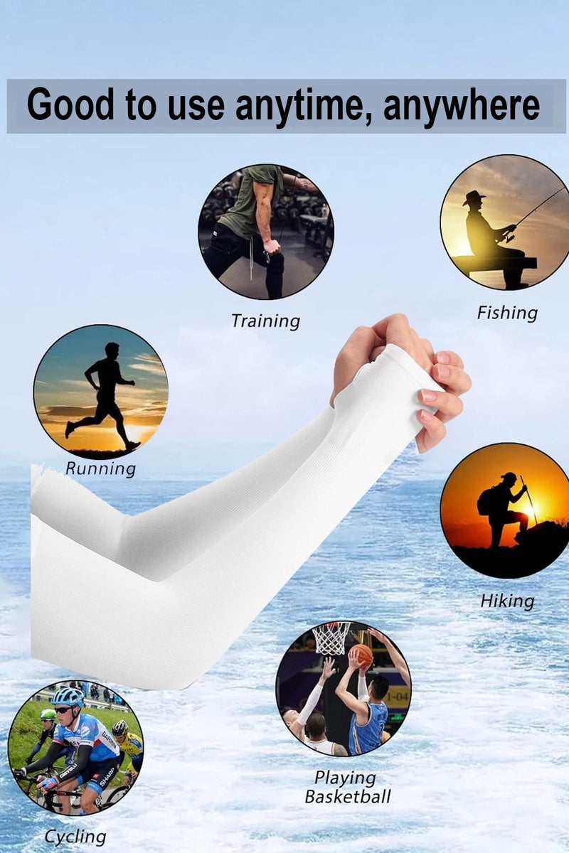 إيه جي دي زوجان من أكمام الذراع المريحة مع فتحة للإبهام، حماية من الشمس، للرياضة والتدريب وركوب الدراجات - Image 2