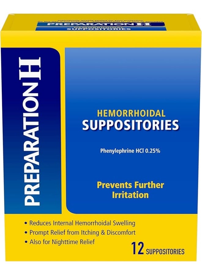 Preparation H Pfizer Prep Suppositories, 12 Count