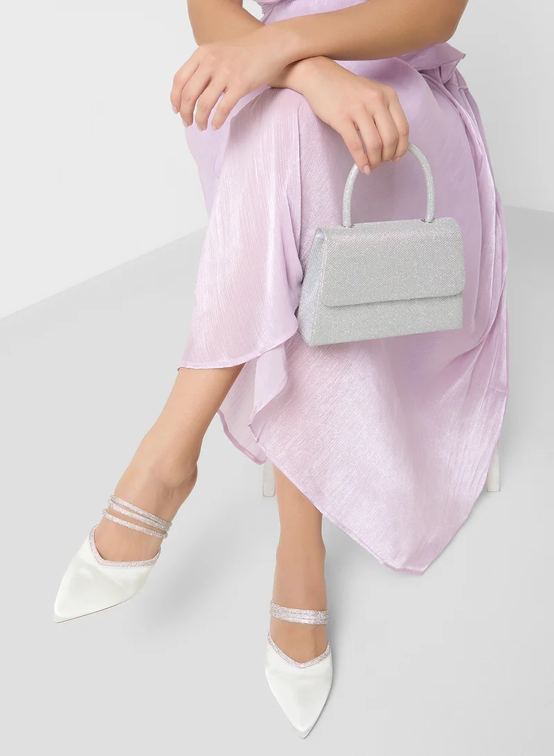 Ella White Slip On Heeled Mule for Women | Best Price UAE