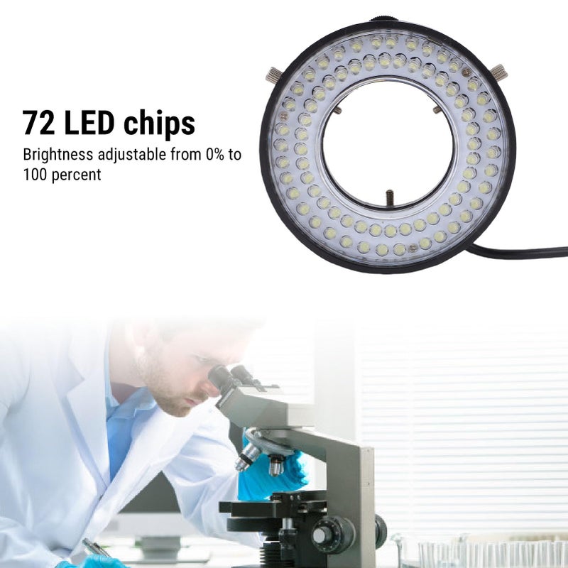 72 مصباح حلقي LED قابل لضبط السطوع لإضاءة المجهر المجسم - Image 3