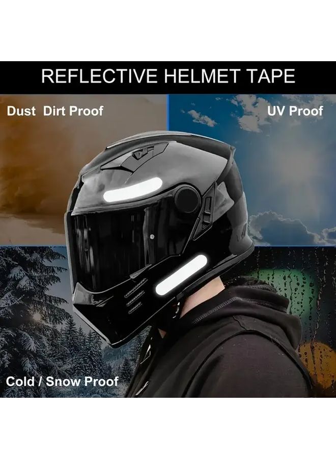 10 Pcs Reflective Safety Stickers 27 56x7 09 Inches High Visibility Black Reflective Tape Scratch Resistant Durable Polyethylene Material Suitable for Helmets and Bicycles Use at Night and Day - Image 3