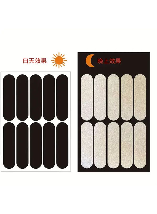 10 Pcs Reflective Safety Stickers 27 56x7 09 Inches High Visibility Black Reflective Tape Scratch Resistant Durable Polyethylene Material Suitable for Helmets and Bicycles Use at Night and Day - Image 5