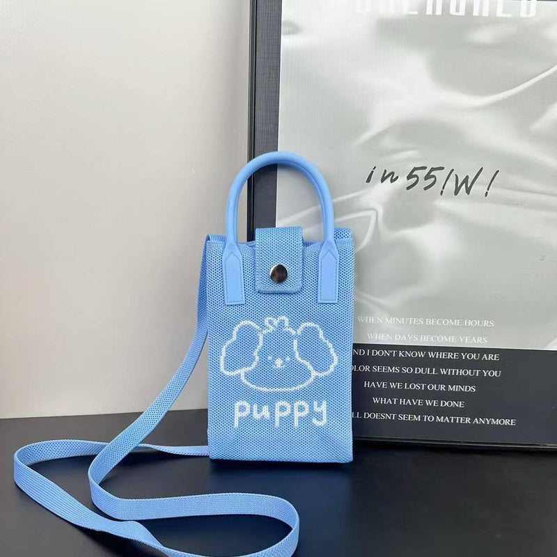Advanced Sense Ins Mobile Phone Bag New Cartoon Knitted Bag Dopamine Niche All-Match Crossbody Shoulder Bag Handbag - Image 1