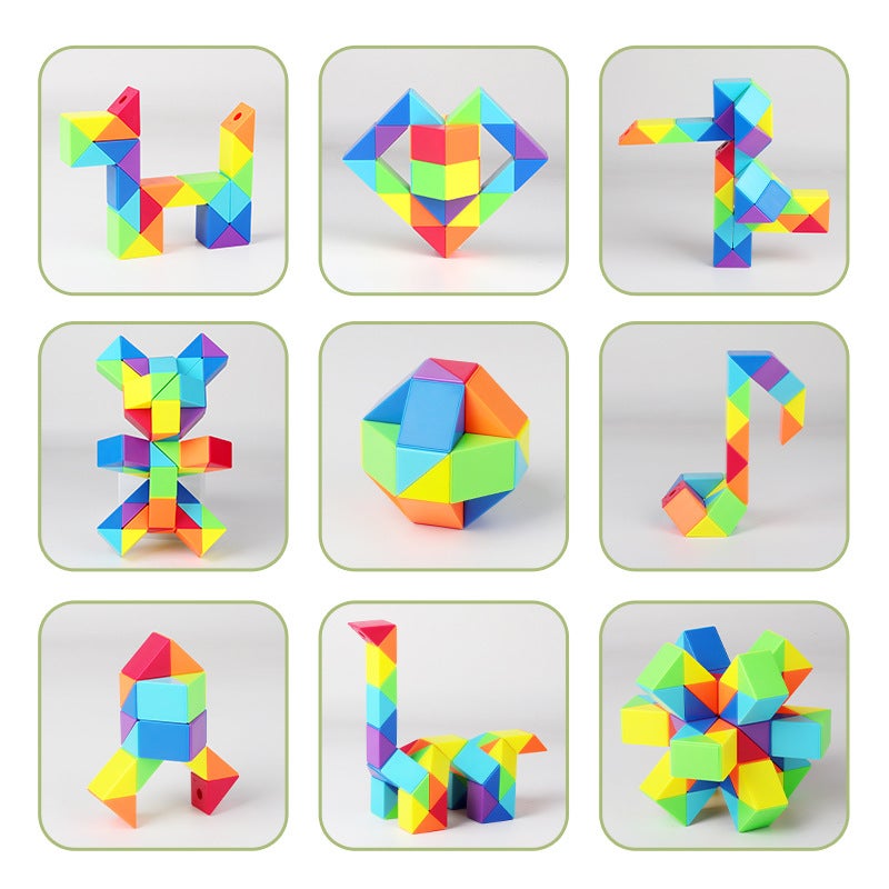 Holy Hand Changeable Magic Ruler Color Red 24 Segment 36 48 60 72 96 Section Snake Cube - Image 3