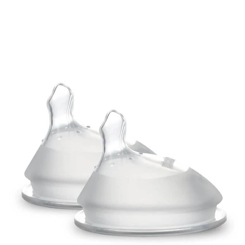 haakaa Gen3 Silicone Orthodontic Bottle Nipple  Teat Attachment Compatible with Baby Bottles GlassSilicone  Slow Flow  2 pcs - Image 1