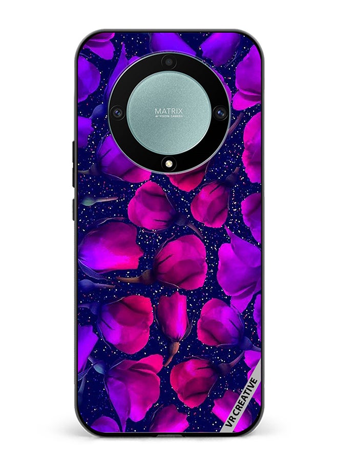 VR CREATIVE Protective Case Cover For Honor X9b Purple Roses Flower Design Multicolour - Image 1