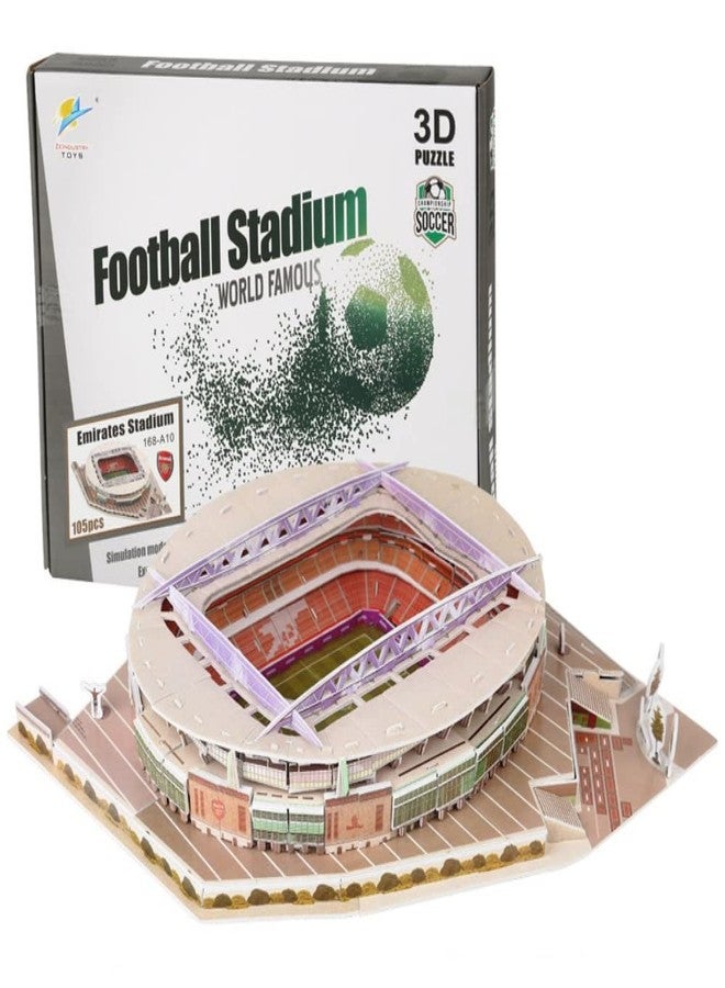 ISFIBA Classic Football Stadium Puzzle,3D Puzzle Soccer Club Venues,3D Paper Model Building Puzzle Kit, Soccer Stadium Souvenir Gift,Handmade Puzzle Ornaments，Cardboard Model (Emirates Stadium) - Image 3
