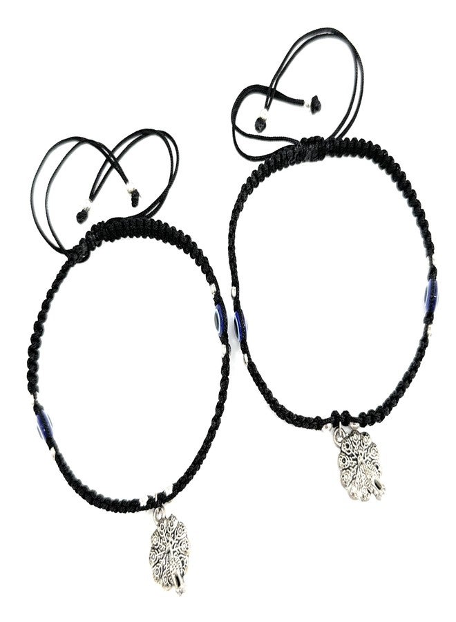 Jyokrish Handmade Black silk dori hanging scooter Evil eye anklet For Women | girls | Nazariya |Anklet |Payal | Nazar Battu | adjustable| free size| Pair of 1 - Image 1