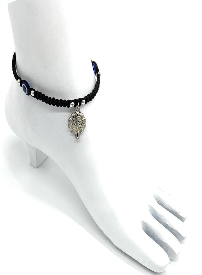 Jyokrish Handmade Black silk dori hanging scooter Evil eye anklet For Women | girls | Nazariya |Anklet |Payal | Nazar Battu | adjustable| free size| Pair of 1 - Image 4