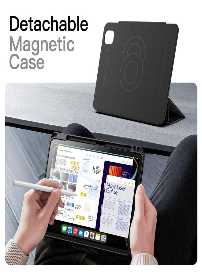 جي تيك جراب JETech المغناطيسي القابل للفصل لجهاز iPad Pro مقاس 11 بوصة M5/M4 (2025/2024) مع حامل قلم، وغطاء شفاف دوار قابل للإزالة، وحامل عمودي/أفقي مع شاشة مرتفعة للعرض (أسود) - Image 4