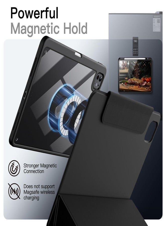 جي تيك جراب JETech المغناطيسي القابل للفصل لجهاز iPad Pro مقاس 11 بوصة M5/M4 (2025/2024) مع حامل قلم، وغطاء شفاف دوار قابل للإزالة، وحامل عمودي/أفقي مع شاشة مرتفعة للعرض (أسود) - Image 5