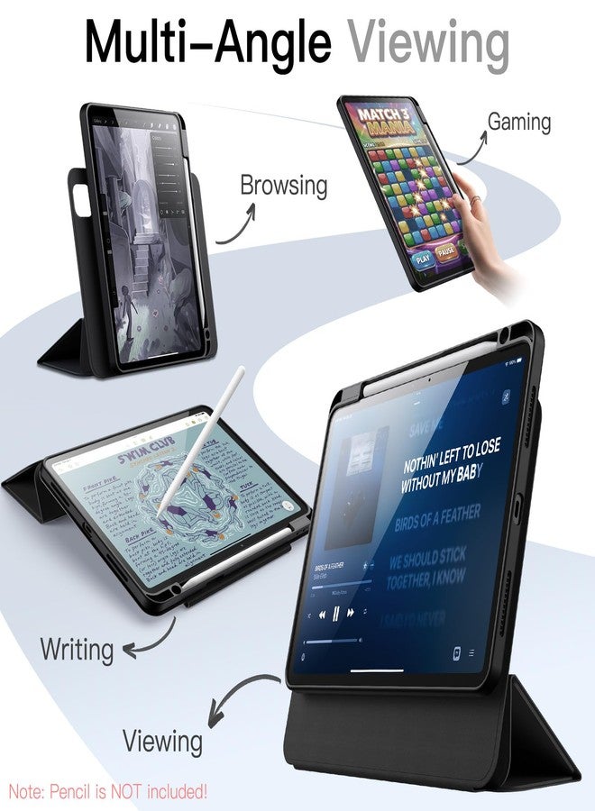 جي تيك جراب JETech المغناطيسي القابل للفصل لجهاز iPad Pro مقاس 11 بوصة M5/M4 (2025/2024) مع حامل قلم، وغطاء شفاف دوار قابل للإزالة، وحامل عمودي/أفقي مع شاشة مرتفعة للعرض (أسود) - Image 3