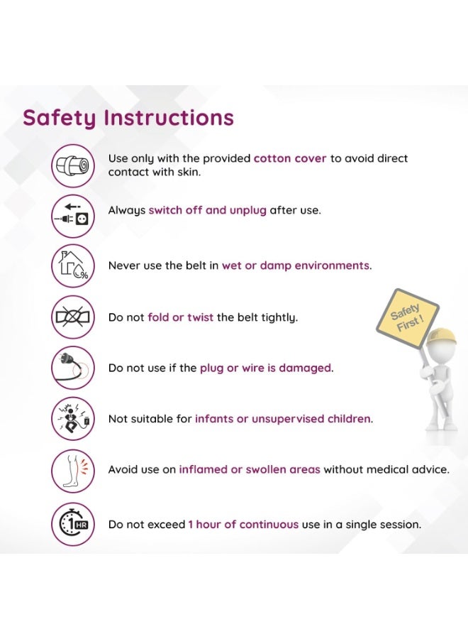 كمادة تدفئة كهربائية علاجية لآلام الظهر والرقبة والمفاصل - حزام حراري كبير جداً مع تحكم بدرجة الحرارة - عملي وجودة عالية - Image 2
