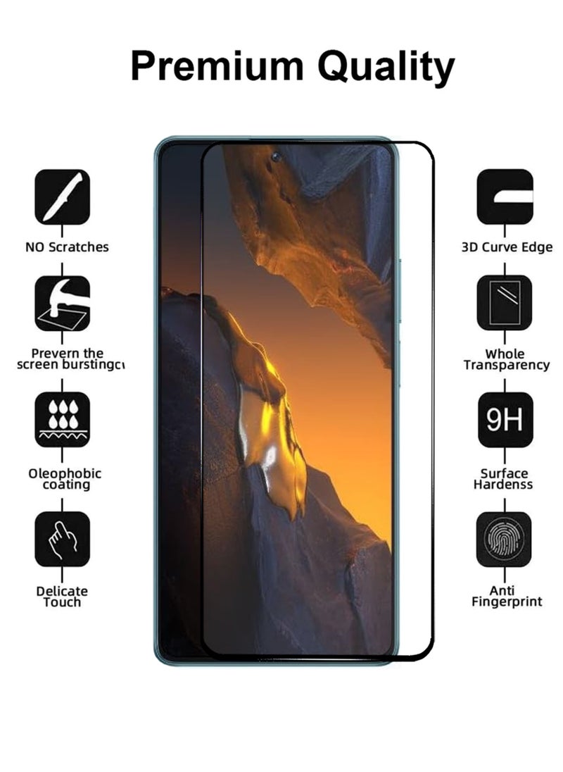 For Xiaomi POCO F5 Screen Protector – Edge to Edge Tempered Glass Screen Protector, High Transparency, Delicate Touch, Anti-Explosion, Smooth Arc Edges, Easy Installation