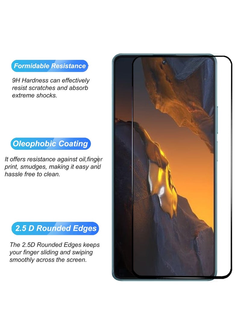 For Xiaomi POCO F5 Screen Protector – Edge to Edge Tempered Glass Screen Protector, High Transparency, Delicate Touch, Anti-Explosion, Smooth Arc Edges, Easy Installation