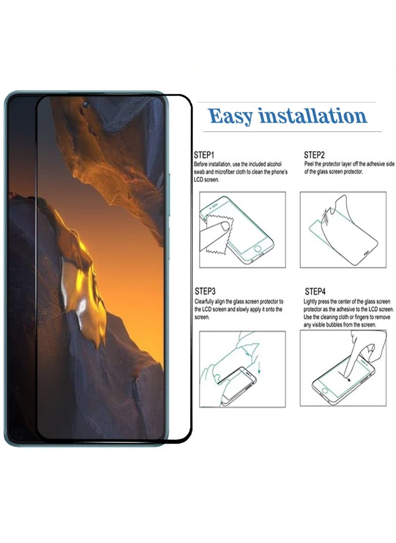 For Xiaomi POCO F5 Screen Protector – Edge to Edge Tempered Glass Screen Protector, High Transparency, Delicate Touch, Anti-Explosion, Smooth Arc Edges, Easy Installation