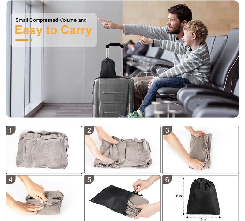 TGOPIT Travel Foot Rest Pillow Inflatable Foot Rest with Drawstring Bag for Flight Car Home Office Portable Height Adjustable Foot Rest Leg Cushion for Kids Adults 1Pcs - Image 3