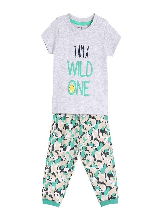 miniklub Baby Boys Henley Neck Short Sleeve T-Shirt And Bottom (3-6M) - Image 1