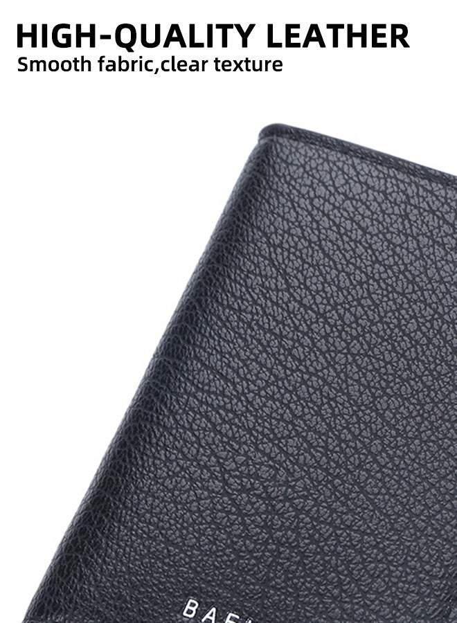 baellerry Ultra-Thin Card Holder For Men | Baellerry Multi-Card Holder In Pebbled Soft Leather | 8-Slot Compact Organizer | Rfid Protection | Slim Business Minimalist Design | Classic Black - Image 2