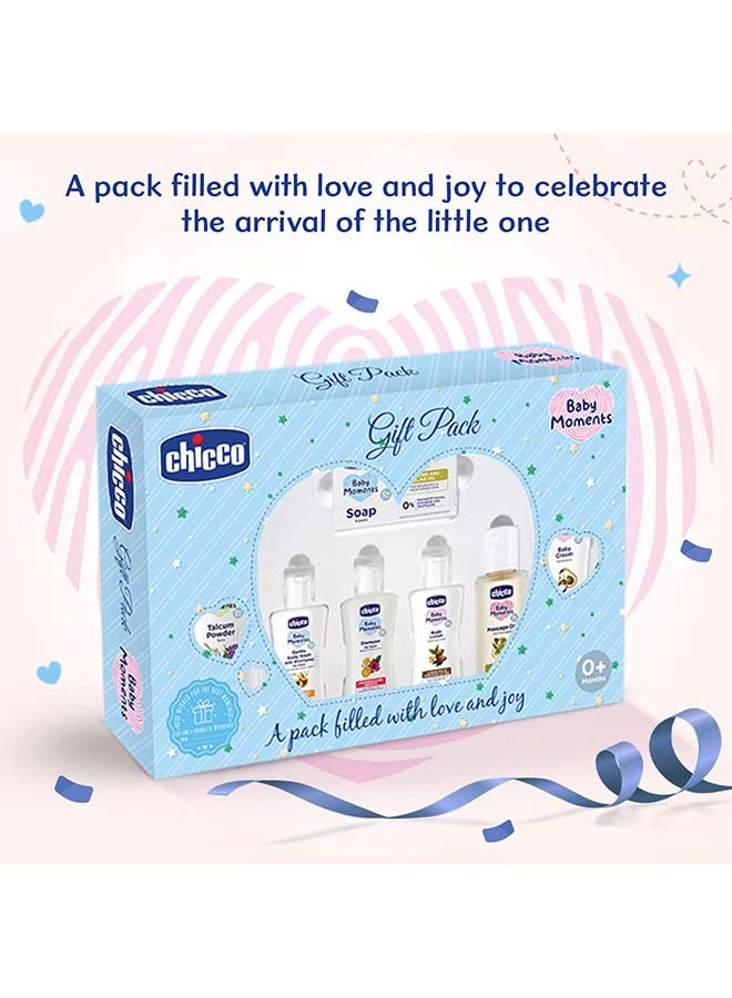 Chicco مجموعة العناية بالرضع (أزرق) صابون متوسط 75 جرام + غسول 50 مل + لوشن 50 مل + بودرة 75 جرام + كريم للأطفال 50 جرام + شامبو 50 مل + زيت تدليك 50 مل - Image 3