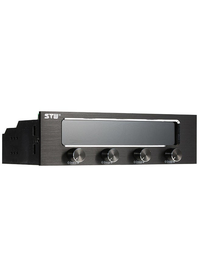 Sunshine-tipway - STW Multi-Function PC CPU 4 Channel Fan Controller Speed Control Adjuster LCD Cooling Front Panel - Image 1