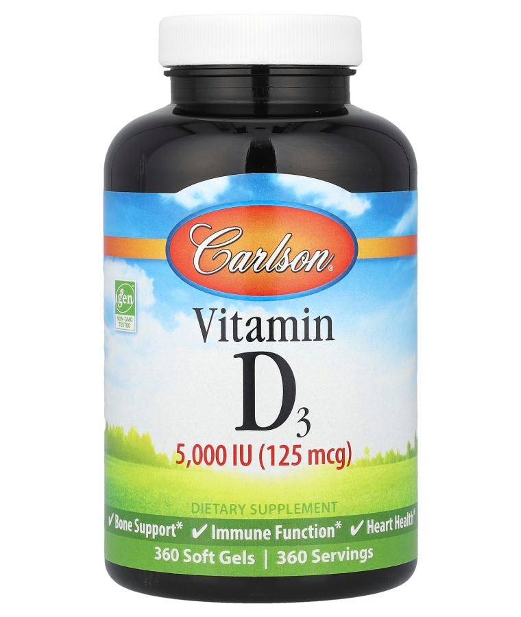 Vitamin D3 125 mcg (5000 IU) 360 Soft Gels