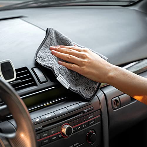 Life Miracle Nano Towels Minis - Amazing Eco Fabric That Cleans Virtually Any Surface with Only Water. Travel Size. No More Paper Towels Or Toxic Chemicals. 4-Pack (8x8, Grey) - Image 4
