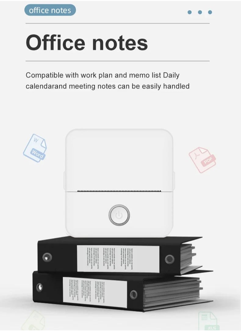 Generic - Mini Label Printer, Portable Multi-function Inkless Sticker Maker, Free Cut Small Pocket Printer, Bluetooth Wireless Thermal Printer, Support Android iOS, With One Roll of Printing Paper, For Photo - Image 1