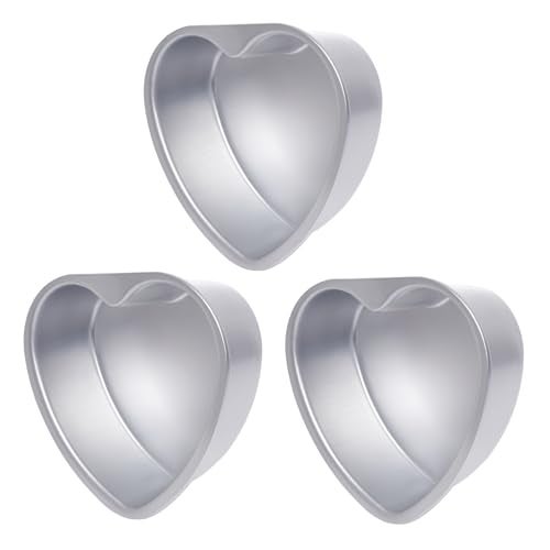 Yymobt 3 Pieces 6 Inch Heart Cake Pan,Heart Cake Pan Baking Molds, Aluminum Hearts Cake Molds for Baking for Home Kitchen Wedding, Birthday, Party, Anniversary - Image 2
