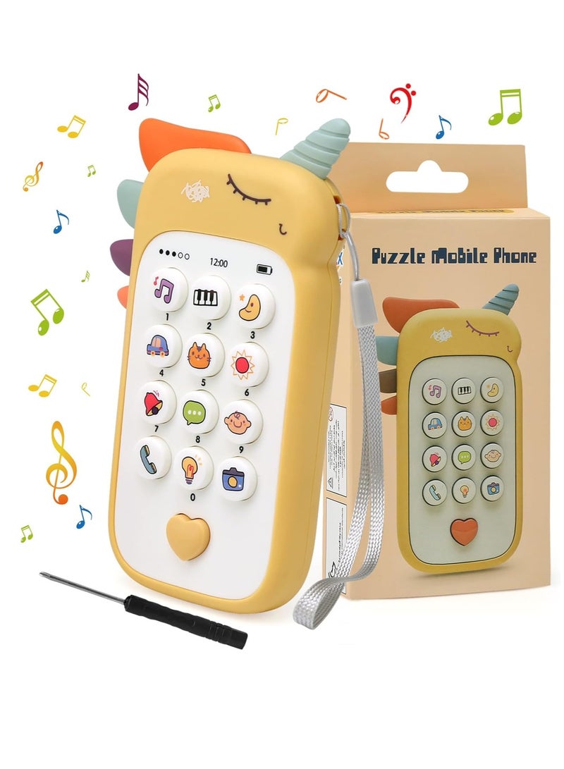 جوال للاطفال بعمر سنة واحدة، لعبة للاطفال بعمر 6-9 اشهر، هاتف ذكي للتعلم مع اغاني واصوات كلمات وعبارات واضواء وامضة، هدية لعبة للاطفال للبنات بعمر سنة واحدة - Image 1