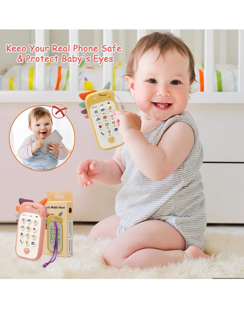 جوال للاطفال بعمر سنة واحدة، لعبة للاطفال بعمر 6-9 اشهر، هاتف ذكي للتعلم مع اغاني واصوات كلمات وعبارات واضواء وامضة، هدية لعبة للاطفال للبنات بعمر سنة واحدة - Image 3