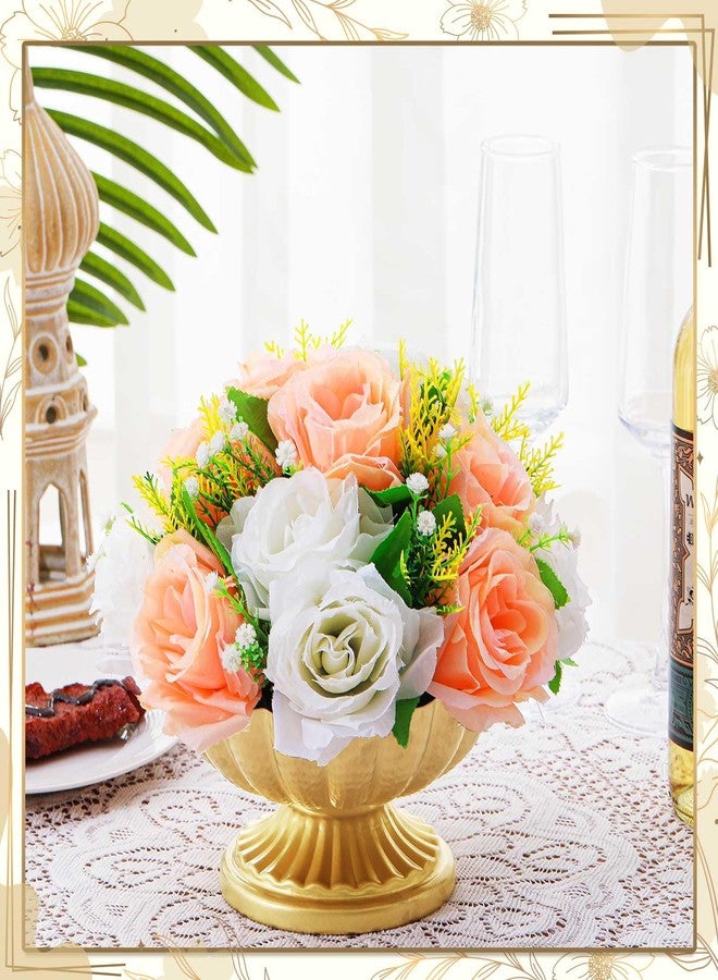 Ninehaoou 10 Pcs Metal Compote Bowl for Centerpiece Flower Holder Small Compote Vase Indoor Outdoor Flowers Fruits Plant for Christmas Wedding Home Party Decoration (Medium,Bright Gold) - Image 3