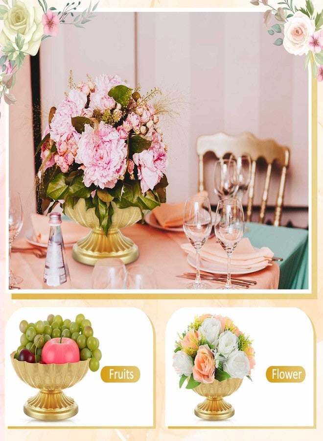 Ninehaoou 10 Pcs Metal Compote Bowl for Centerpiece Flower Holder Small Compote Vase Indoor Outdoor Flowers Fruits Plant for Christmas Wedding Home Party Decoration (Medium,Bright Gold) - Image 4