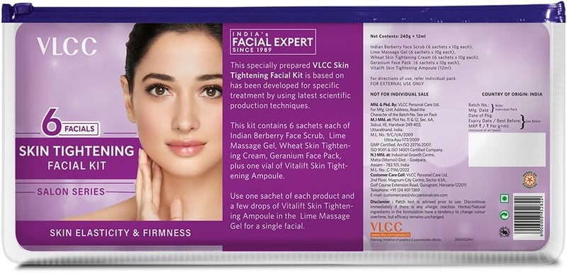 VLCC طقم VLCC لشد البشرة 6 جلسات 240 جرام 12 مل