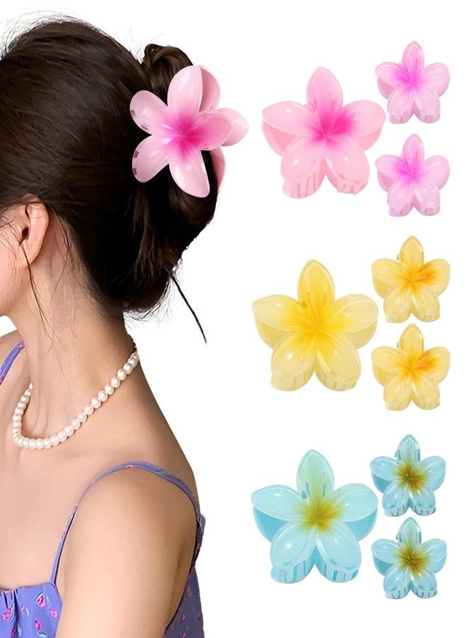 إكسسوارات شعر RHOSYN، مشابك شعر أنيقة للنساء والفتيات، دبابيس شعر بتصميم زهرة بلوميريا الشاطئية، مناسبة لجميع أنواع الشعر، خفيفة وكثيفة، إكسسوارات شعر كورية مزخرفة بالزهور، عبوة من 3 مشابك كبيرة و6 مشابك صغيرة - Image 4