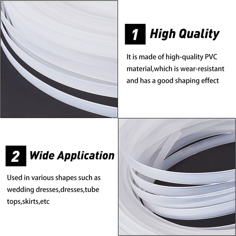 Aakriti Polyester Boning for Sewing White Plastic Boning Sew-Through Low Density Boning for Wedding Dress Corset Bridal Gowns Nursing Cap Lingerie Costume Hats and Handbags (12MM-BONING-25 Meter) - Image 3