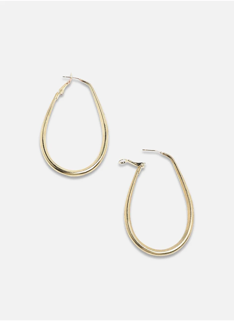 SOHI Minimal Oval Hoop Earrrings