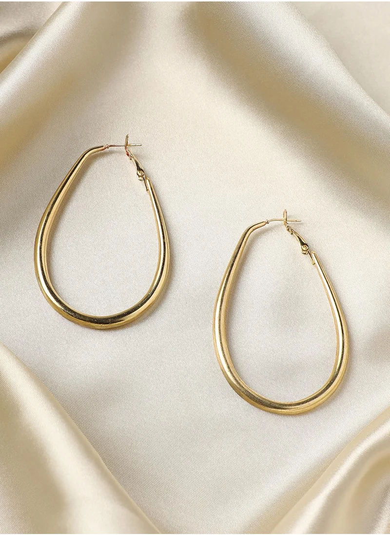 SOHI Minimal Oval Hoop Earrrings