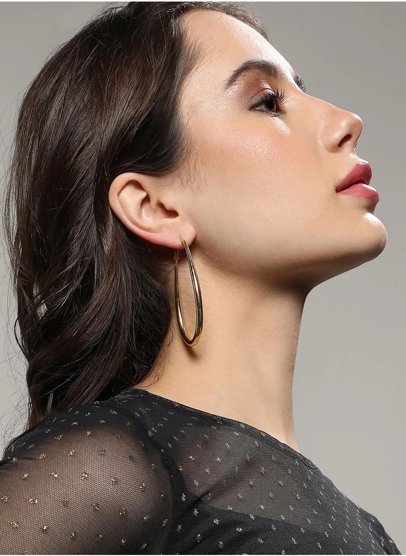 SOHI Minimal Oval Hoop Earrrings