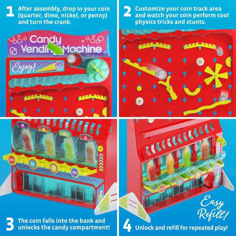 Thames & Kosmos 2-ft Tall Candy Vending Machine STEM Kit | Build Toy Vending Machine with 10 Gravity & Motion Experiments | Coin Sorting Bank | Math & Engineering Lessons - Image 3
