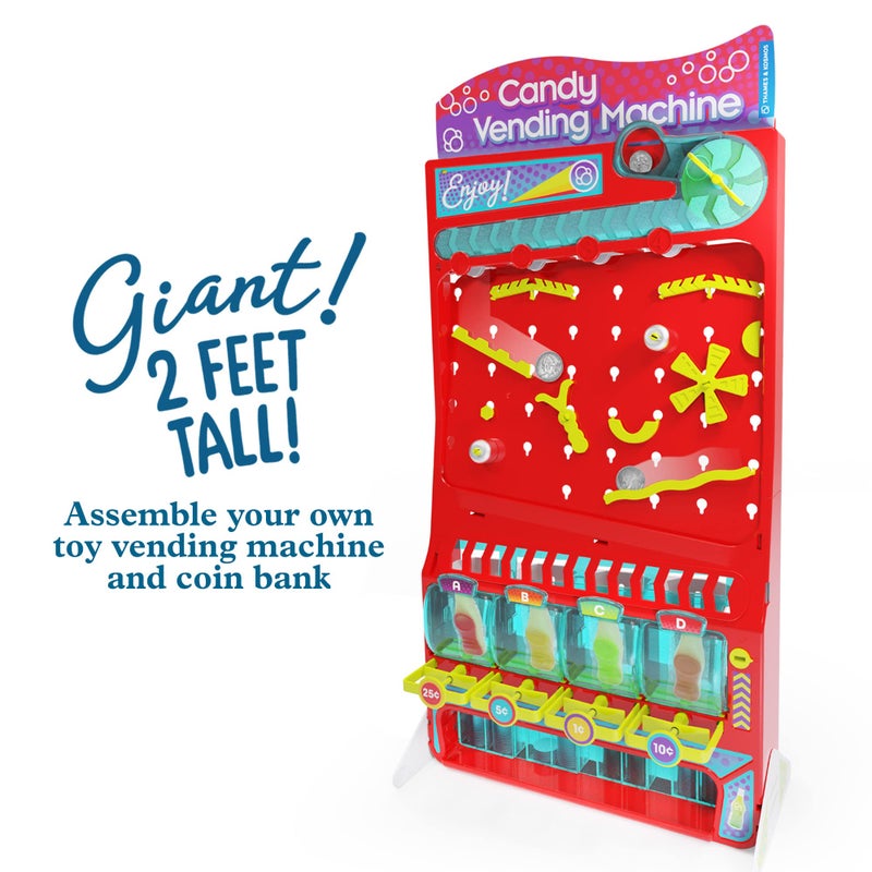 Thames & Kosmos 2-ft Tall Candy Vending Machine STEM Kit | Build Toy Vending Machine with 10 Gravity & Motion Experiments | Coin Sorting Bank | Math & Engineering Lessons - Image 2
