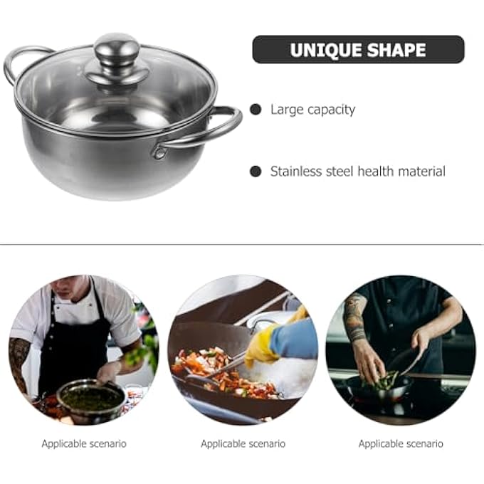 DOITOOL Induction Cooker Stockpot Stainless Steel Stockpot With Lid Food Grade Stainless Steel Stockpot For Cooking 18Cm Steamer For Seafood - Image 5
