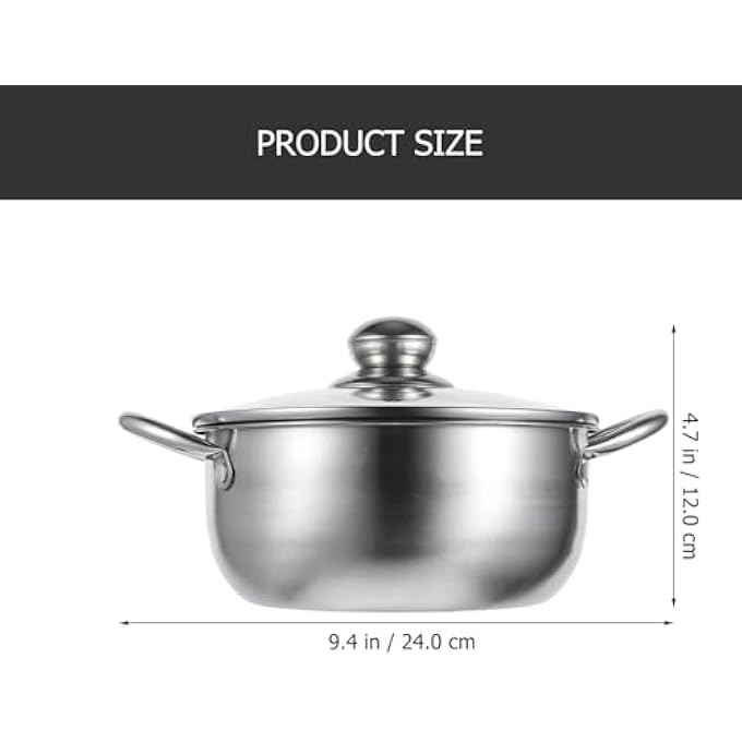 DOITOOL Induction Cooker Stockpot Stainless Steel Stockpot With Lid Food Grade Stainless Steel Stockpot For Cooking 18Cm Steamer For Seafood - Image 4