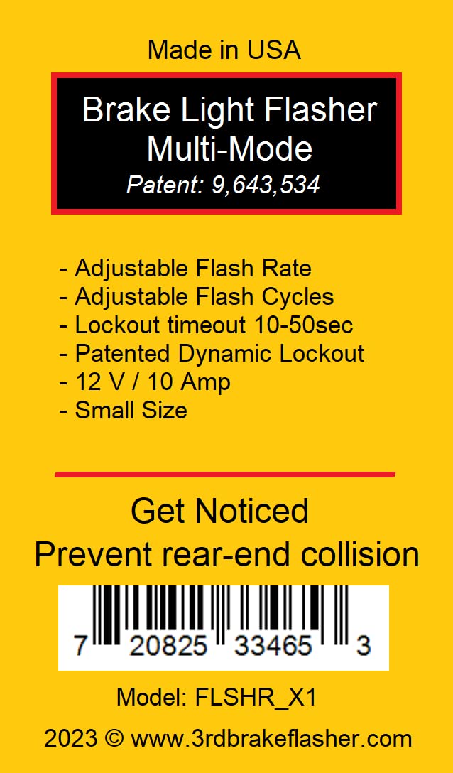 Timers.Shop Vehicle Brake Light Flasher Module. Safety Flash Light Alert. Universal. For Motorcycles and Cars. Model X1. Timeout lock. - Image 2