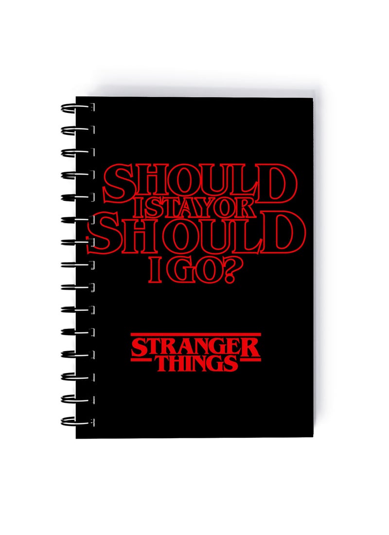 LOUD UNIVERSE Stranger Things Retro Cassette Pattern Printed Spiral A5 Notebook Pink/Blue/Beige - Image 1