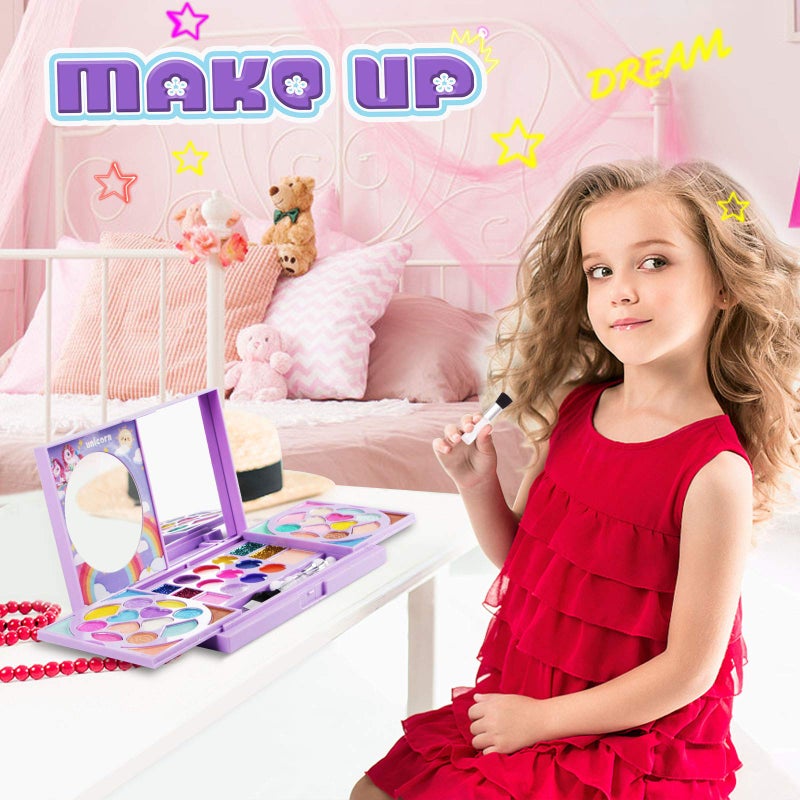 Kidcheer Kids Makeup Kit for Girls Real Washable Cosmetic 3+ Year Girl Birthday Gifts Pretend Play Toys for Girls 4-6, 6-8, 8-10 Non-Toxic - Image 5