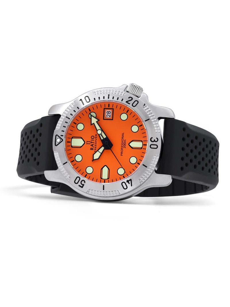 Ratio FreeDiver Professional Sapphire Orange Dial Quartz RTF025 200M Men's Watch - Image 3